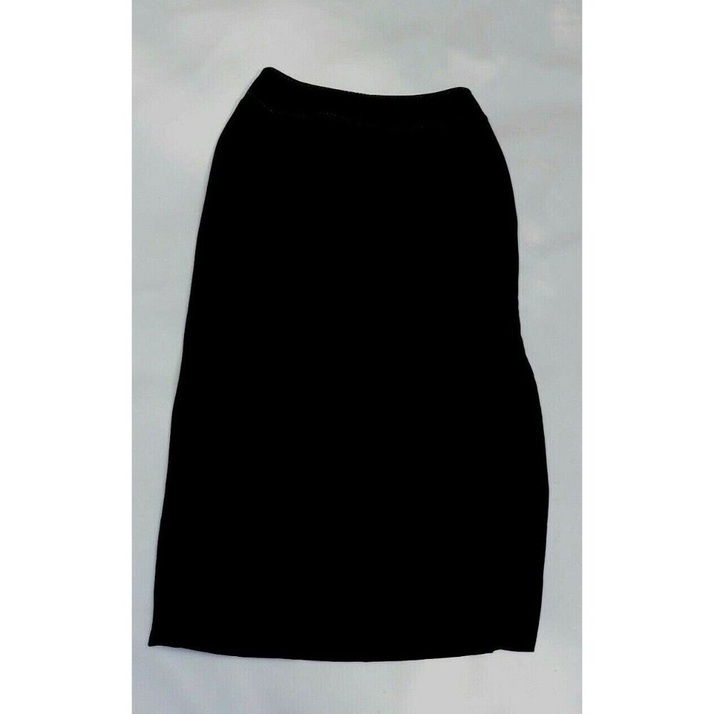 sport collection women size 8 long skirt black lined with long slit zipper